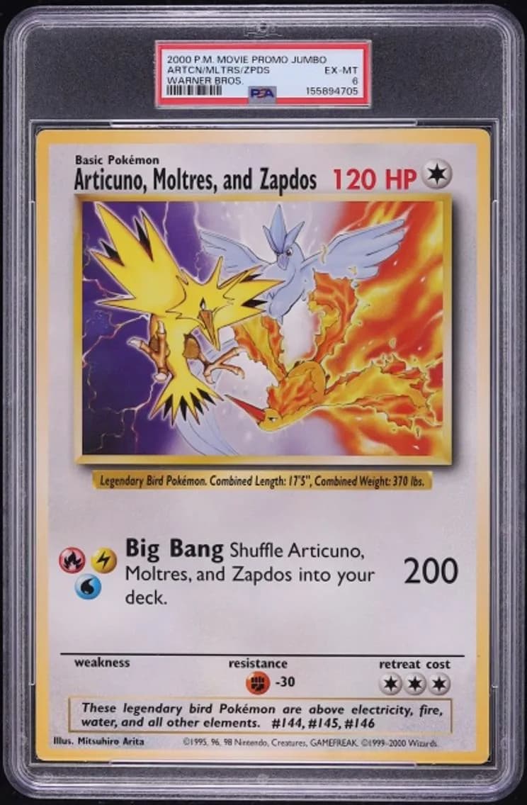 Articuno/Moltres/Zapdos, Game Movie, PSA 6
