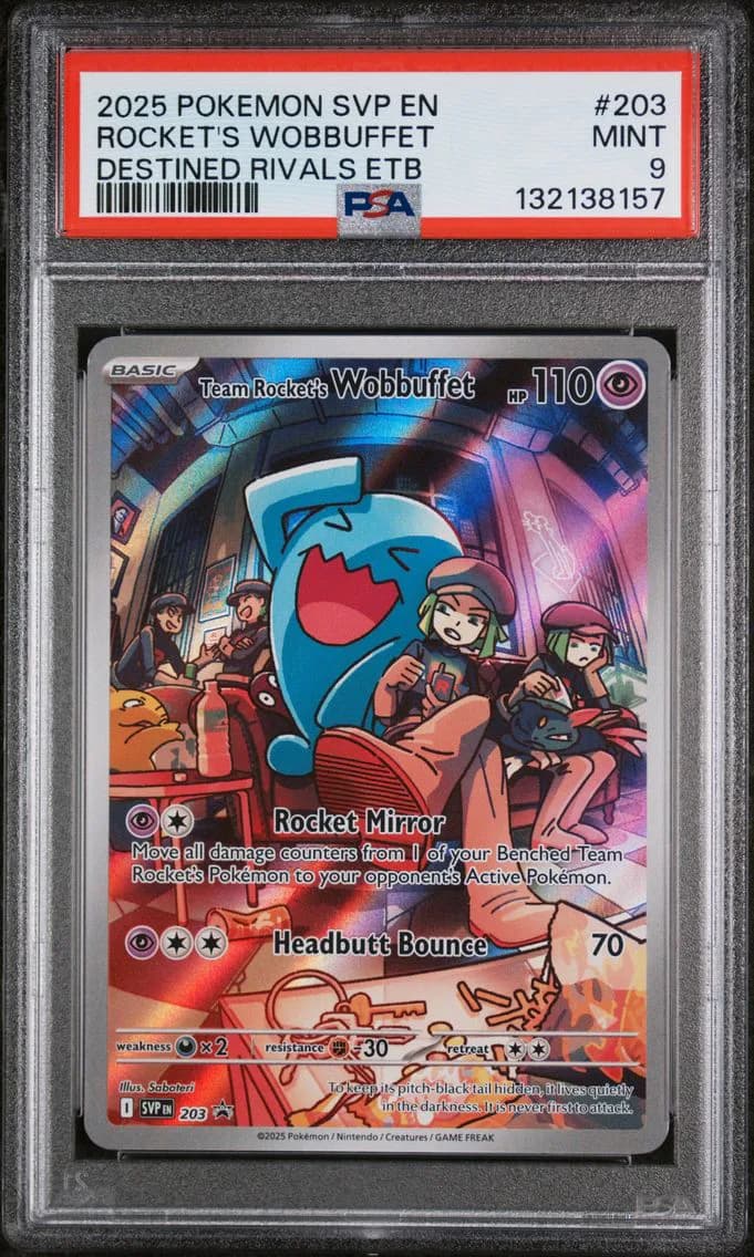Team Rocket's Wobbuffet, SV Black Star Promo, PSA 9