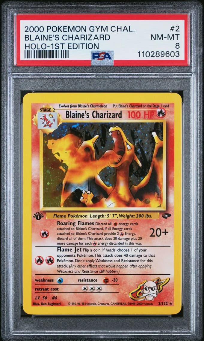 Blaine'S Charizard, Gym Challenge, PSA 8
