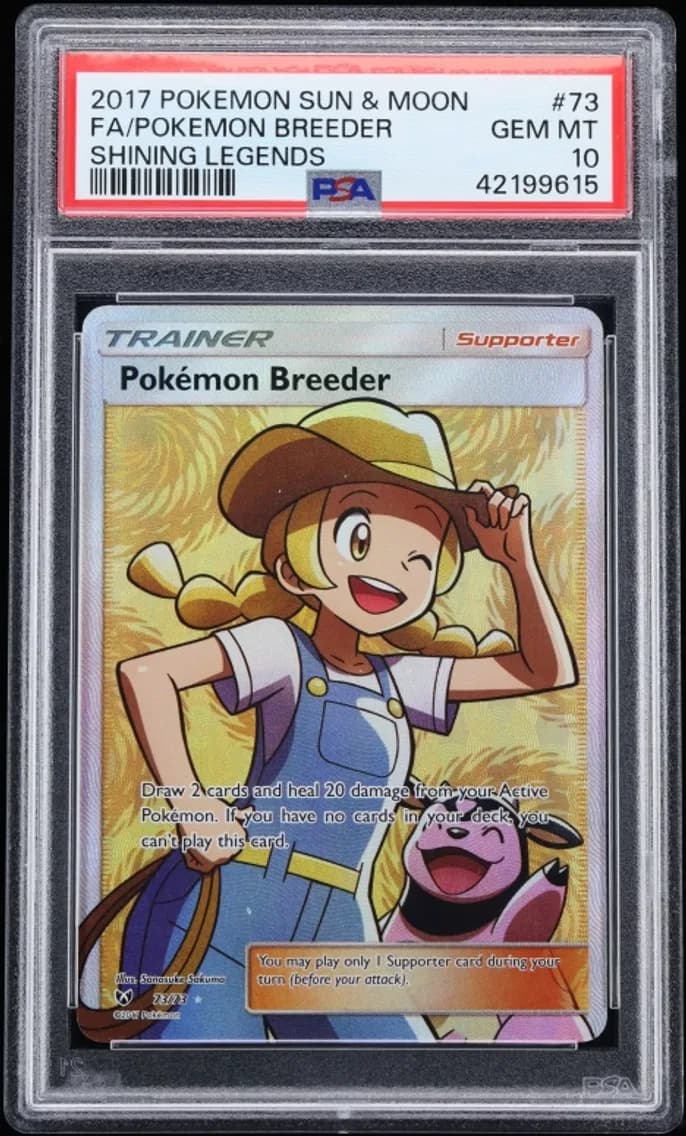 Pokemon Breeder, Sun & Moon Shining Legends, PSA 10