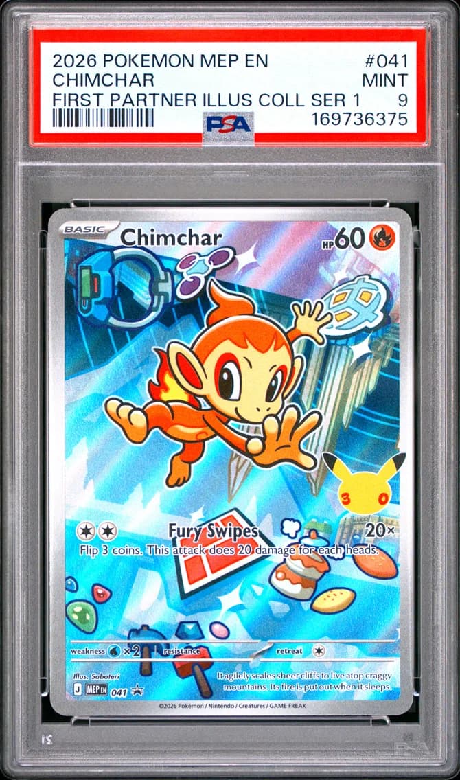 Chimchar, Me Black Star Promo, PSA 9