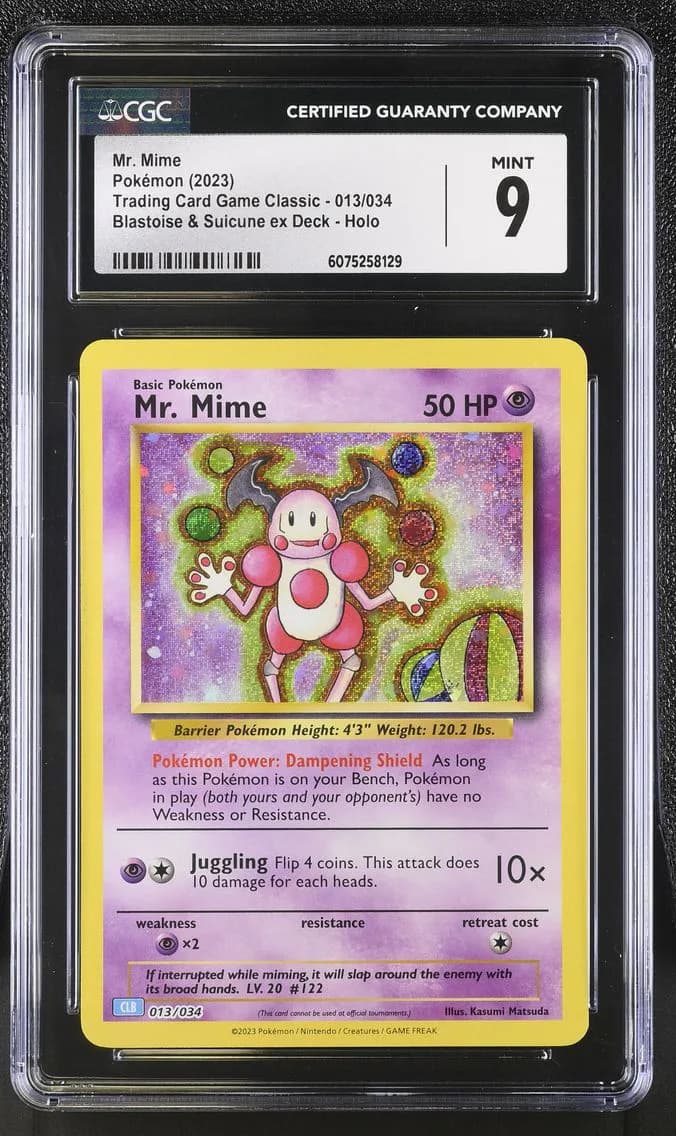 Mr. Mime, Trading Card Game Classic - CLV, CLC, CLB, CGC 9