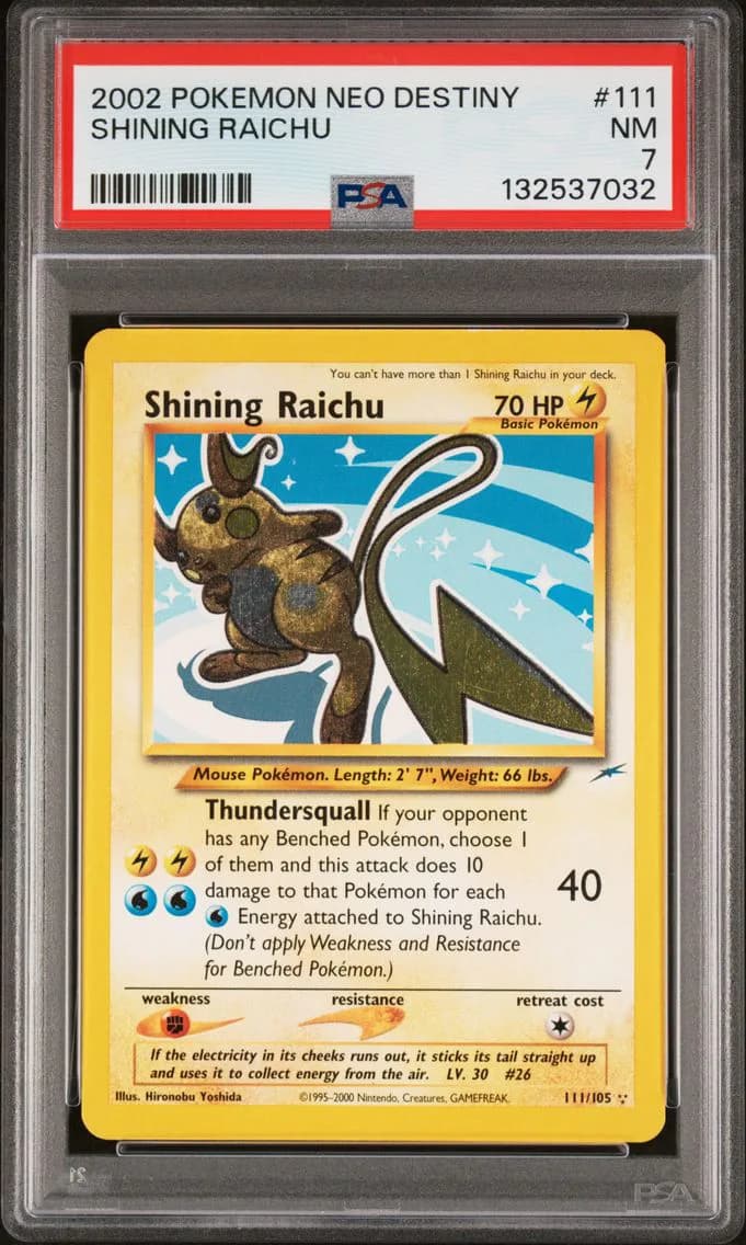 Shining Raichu, Neo Destiny, PSA 7