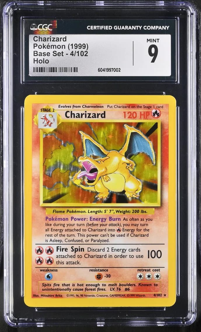 Charizard, Base Set - Unlimited, CGC 9