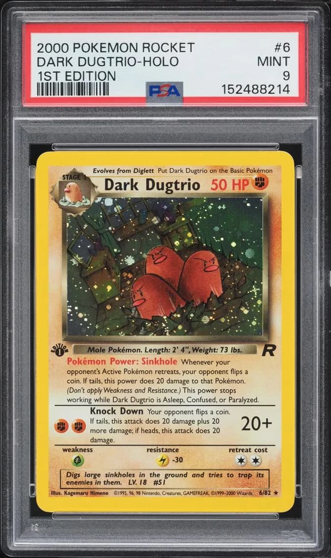 Dark Dugtrio-Holo, Rocket, PSA 9