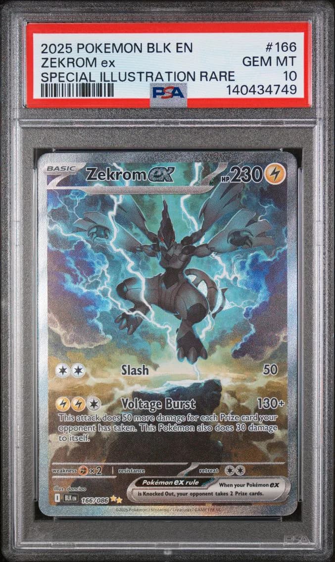 Zekrom EX, Black Bolt, PSA 10