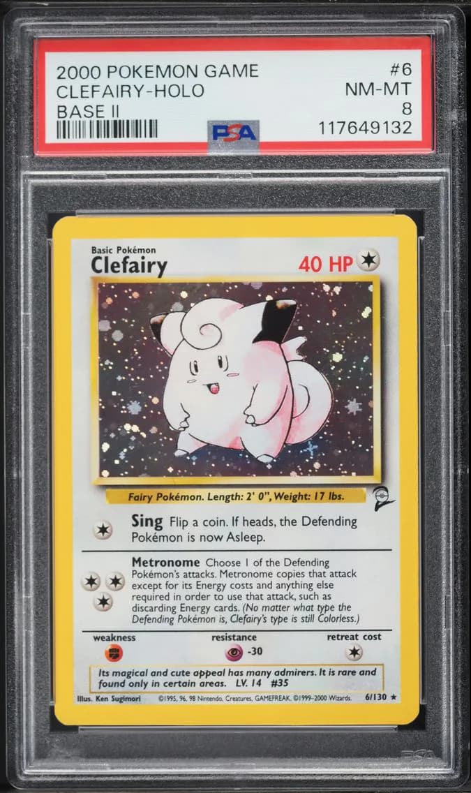 Clefairy-Holo, Game Base II, PSA 8