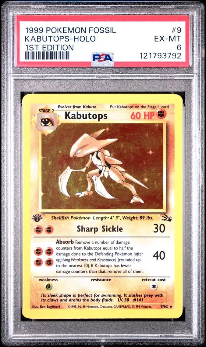 Kabutops-Holo, Fossil, PSA 6