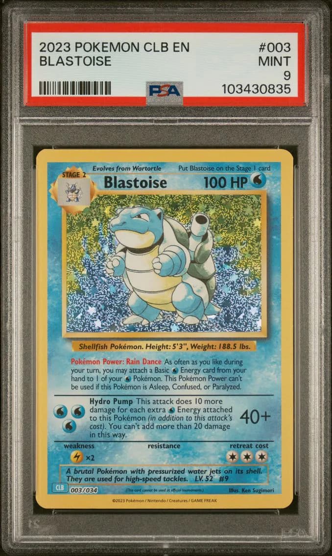 Blastoise, Clb-Trading Card Game Classic Blastoise & Suicune EX Deck, PSA 9