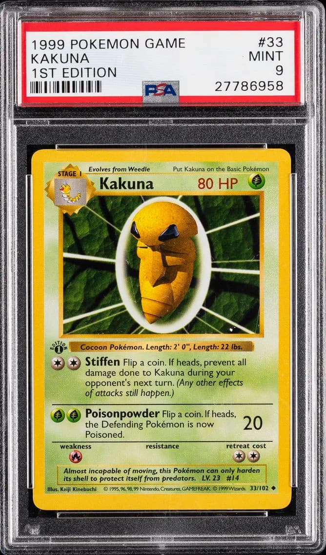 Kakuna 1st Edition, Game, PSA 9