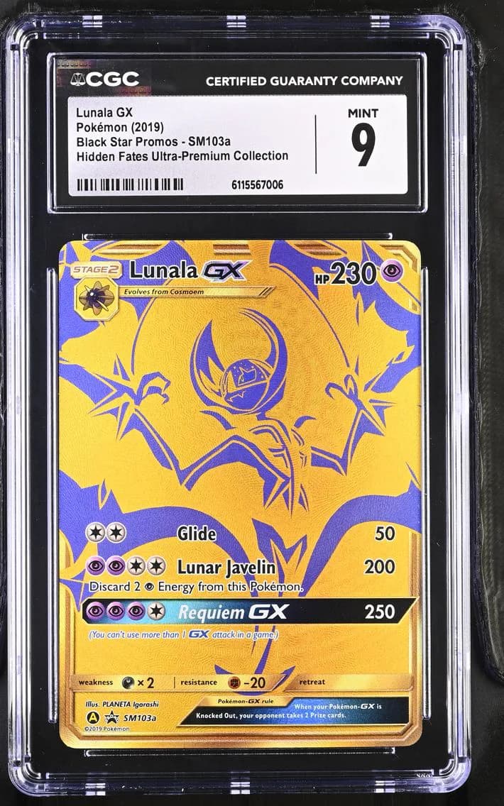 Lunala GX, Black Star Promos - Sun & Moon, CGC 9