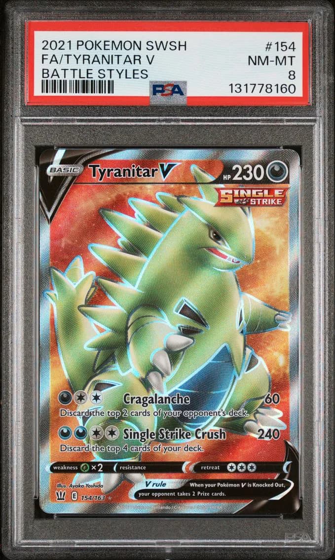 Tyranitar V, Sword & Shield Battle Styles, PSA 8