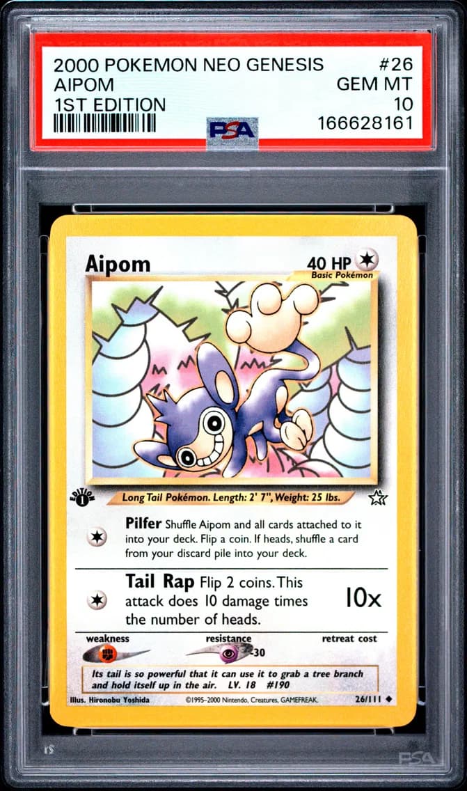 Aipom, Neo Genesis 1st Edition, PSA 10