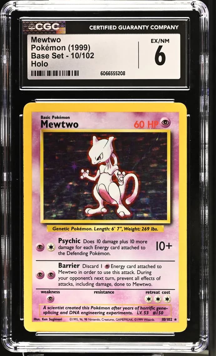 Mewtwo, Base Set - Unlimited, CGC 6
