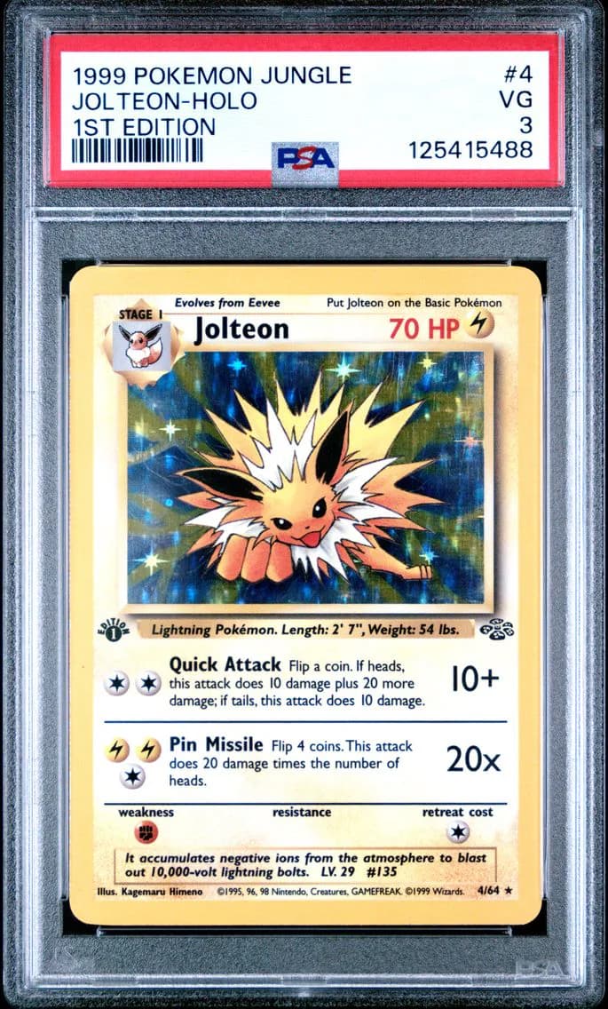 Jolteon-Holo 1st Edition, Jungle, PSA 3