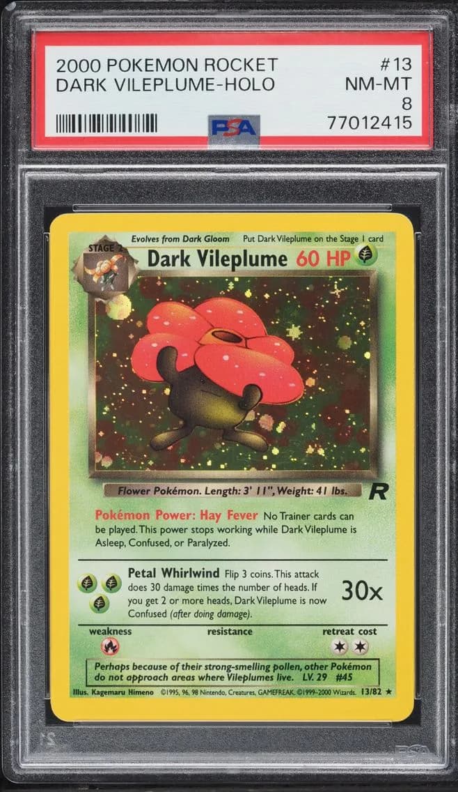 Dark Vileplume, Rocket, PSA 8
