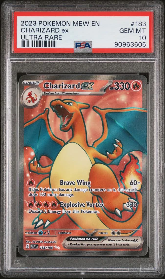 Charizard EX, 151, PSA 10