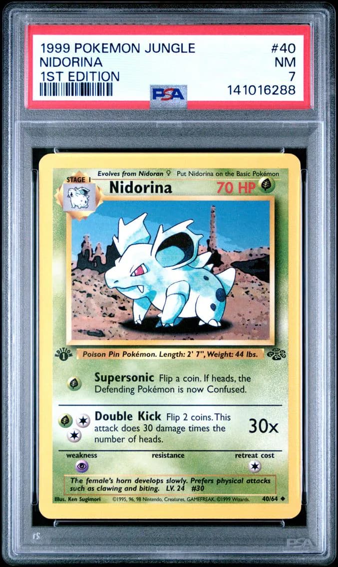 Nidorina 1st Edition, Jungle, PSA 7