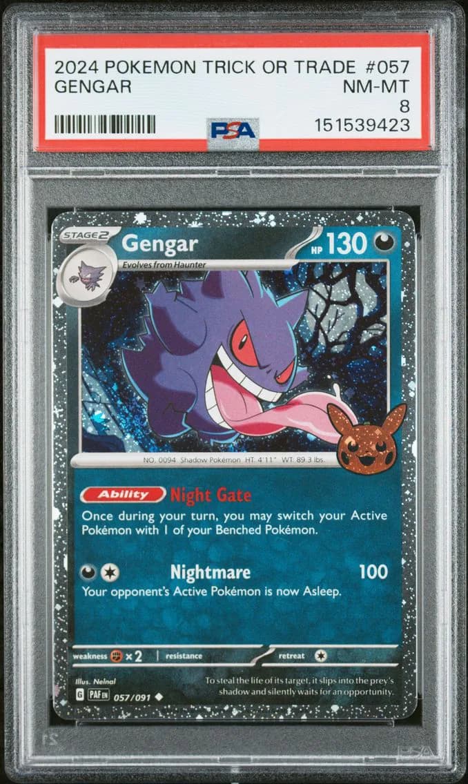 Gengar, Trick or Trade, PSA 8