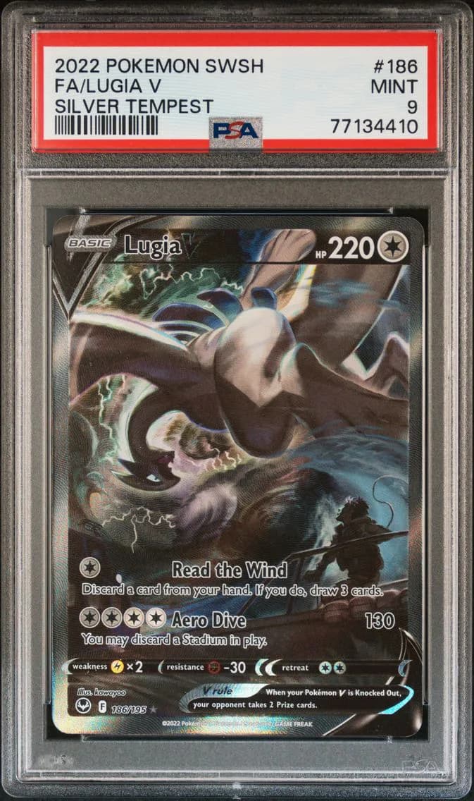 Lugia V, Sword & Shield Silver Tempest, PSA 9