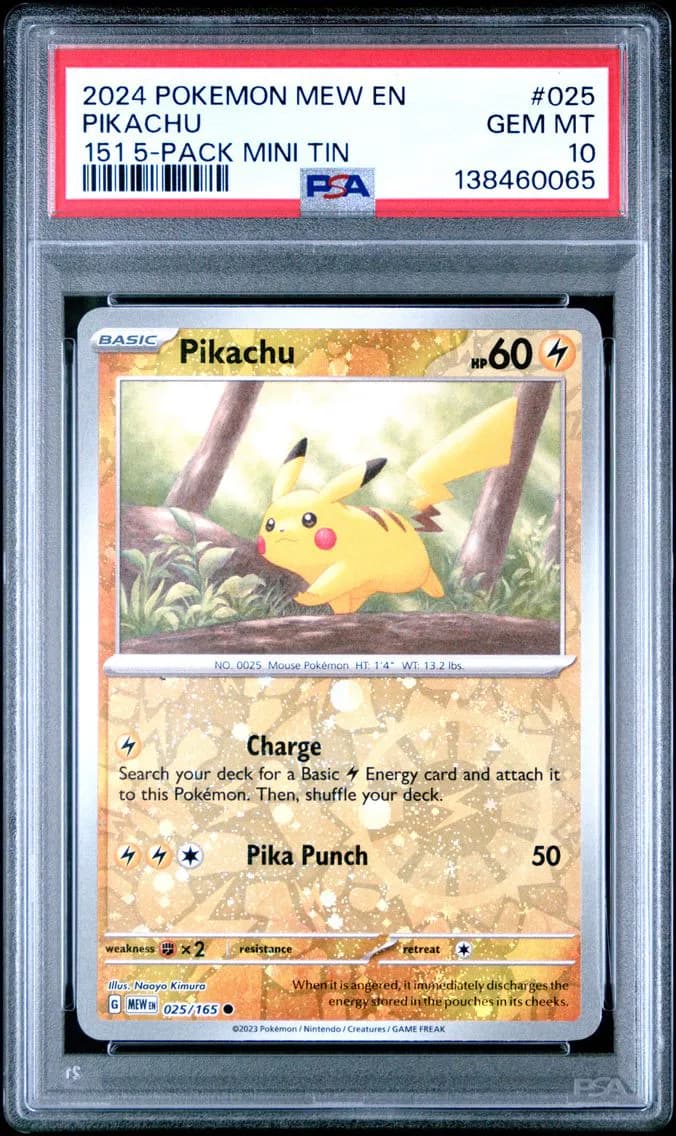 Pikachu, 151, PSA 10