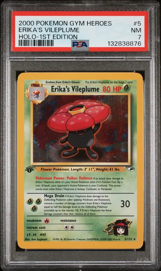 Erika's Vileplume, Gym Heroes, PSA 7