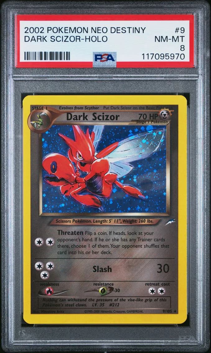 Dark Scizor-Holo, Neo Destiny, PSA 8