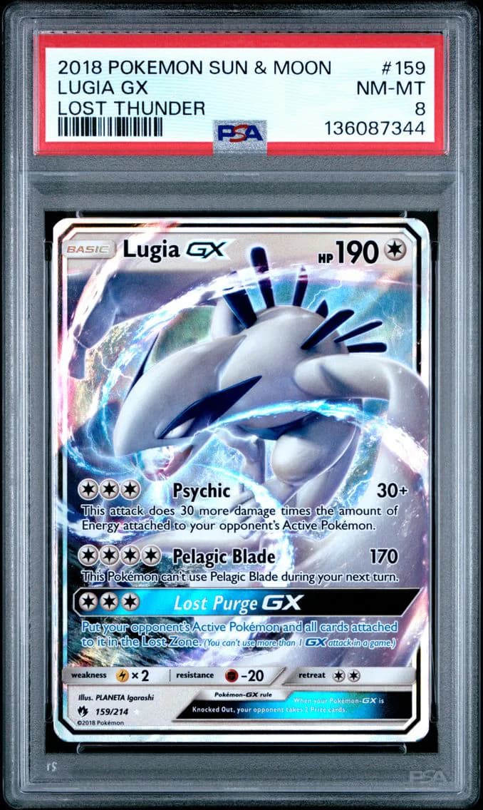Lugia GX, Sun & Moon Lost Thunder, PSA 8