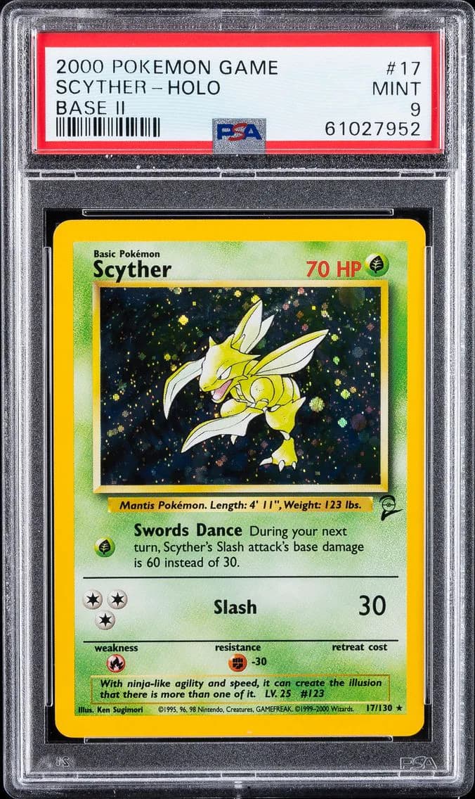 Scyther-Holo, Game Base II, PSA 9