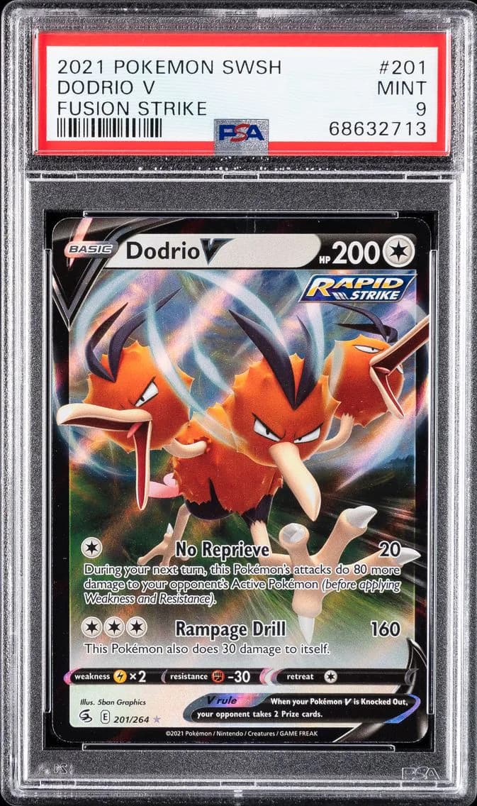 Dodrio V, Sword & Shield Fusion Strike, PSA 9