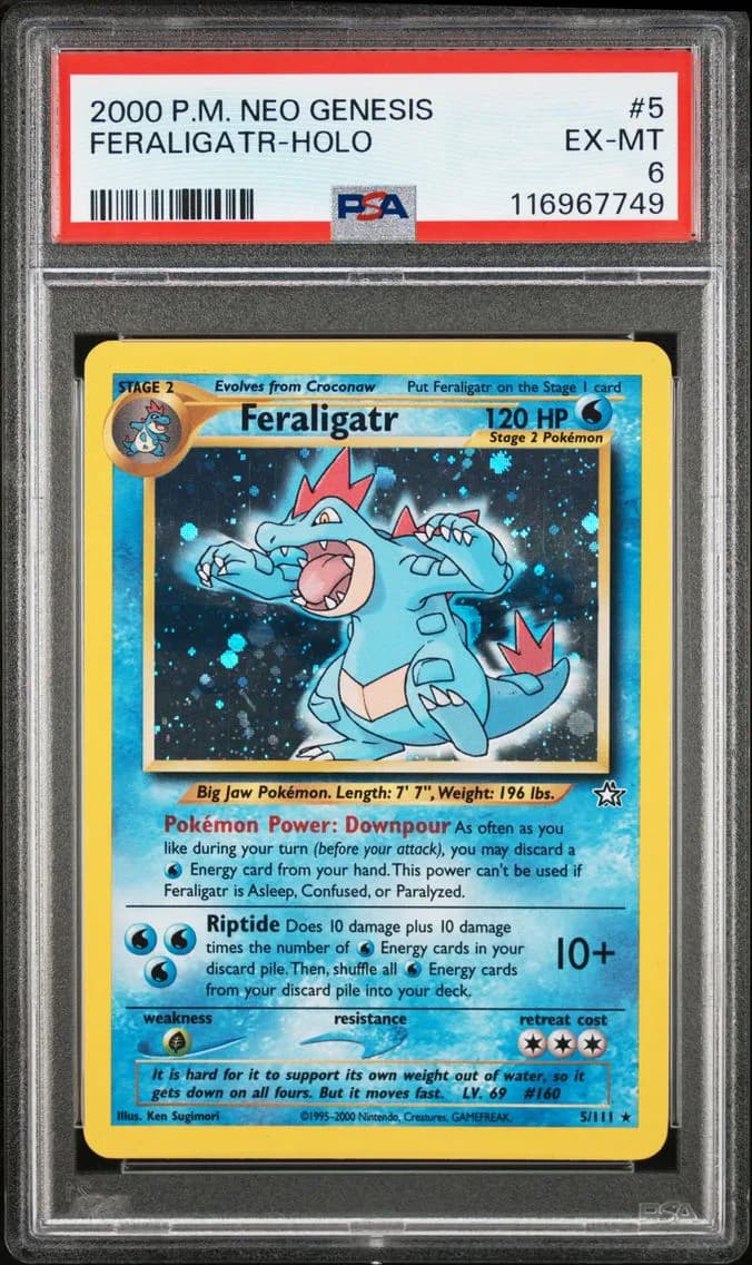 Feraligatr-Holo, Neo Genesis, PSA 6