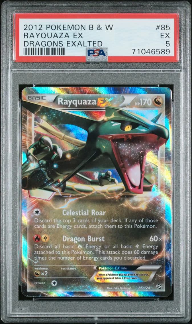 Rayquaza EX, Black & White Dragons Exalted, PSA 5