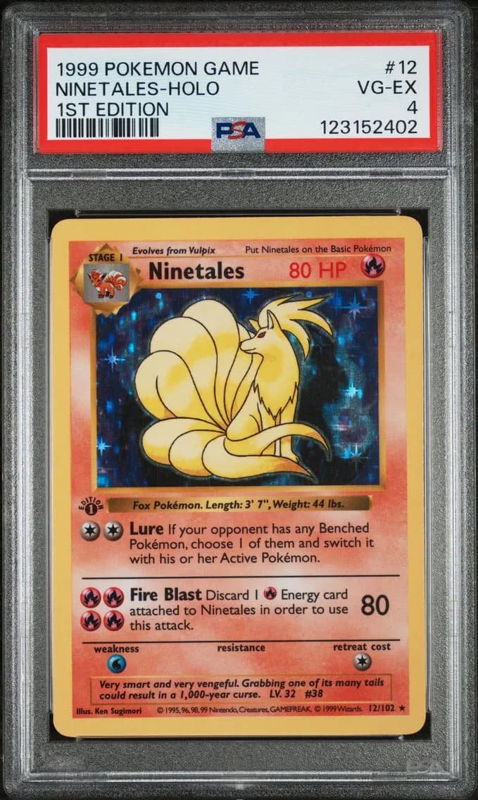 Ninetales-Holo 1st Edition, Game, PSA 4