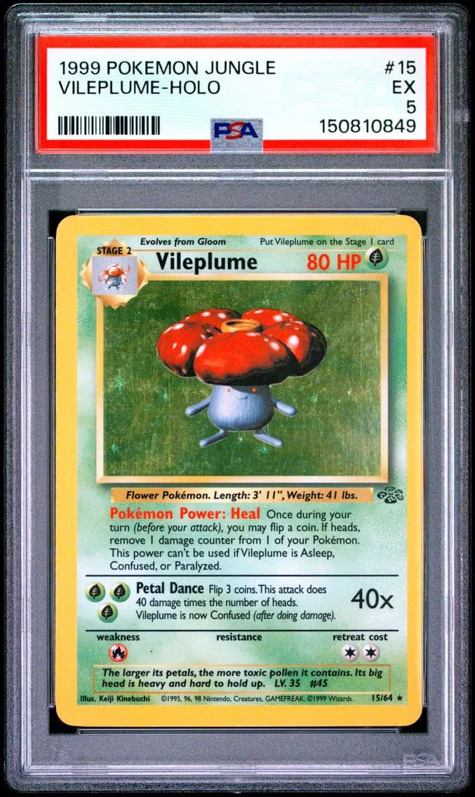 Vileplume-Holo, Jungle, PSA 5