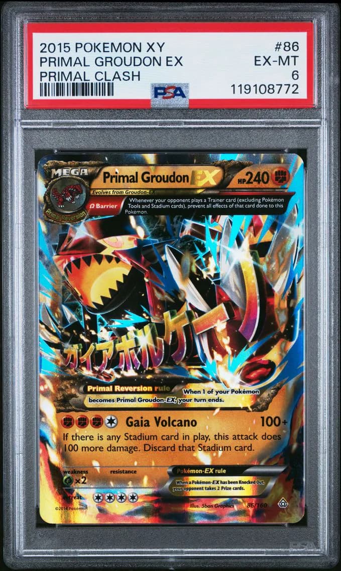 Primal Groudon EX, XY Primal Clash, PSA 6