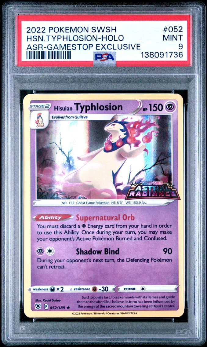 Hisuian Typhlosion-Holo, Sword & Shield Astral Radiance, PSA 9