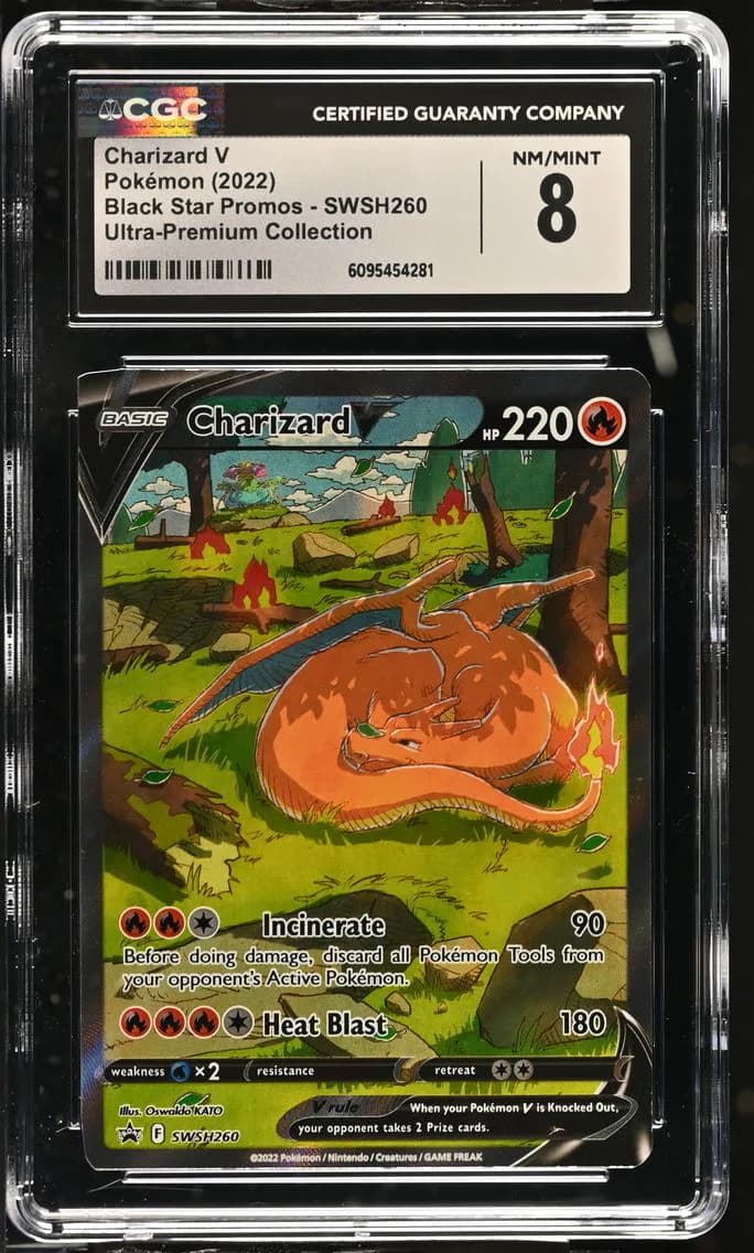 Charizard V, Black Star Promos - Sword & Shield, CGC 8