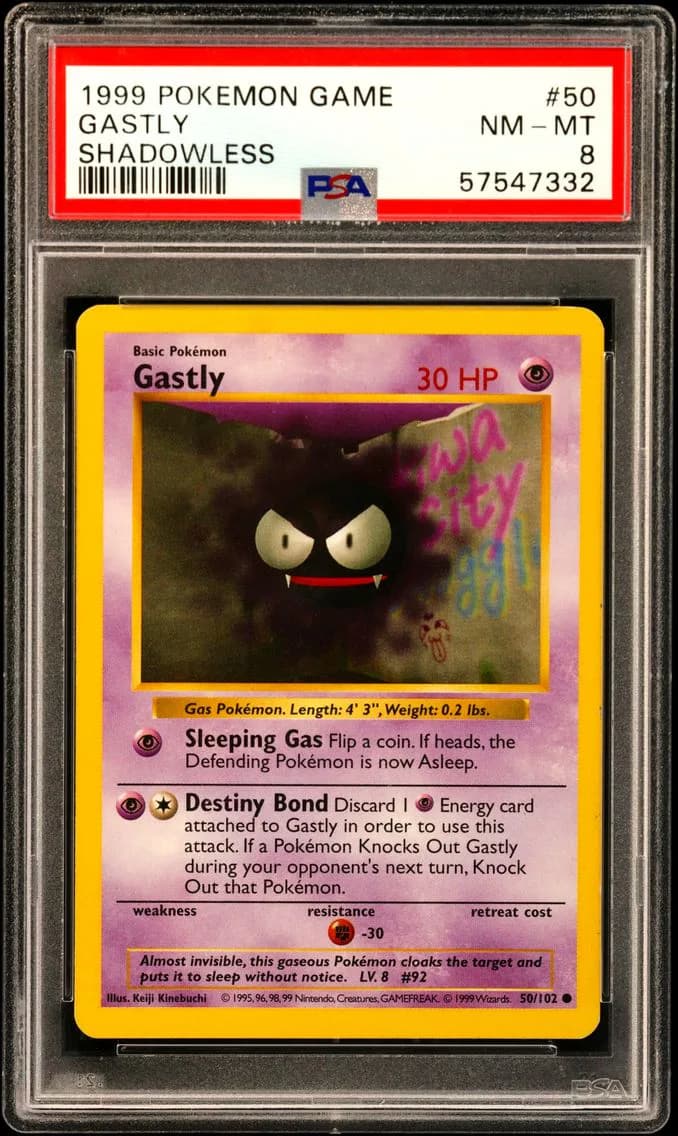 Gastly Shadowless, Game, PSA 8