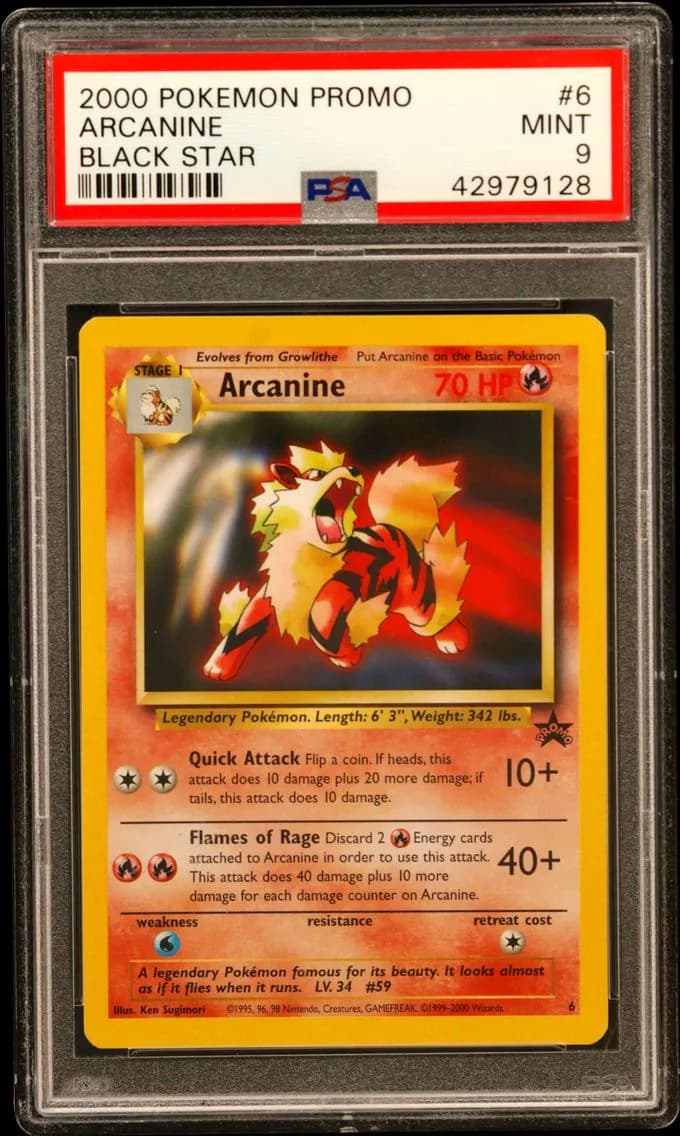 Arcanine, Promo Black Star, PSA 9