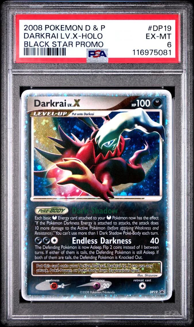 Darkrai LV.X-Holo, Diamond & Pearl Black Star Promo, PSA 6