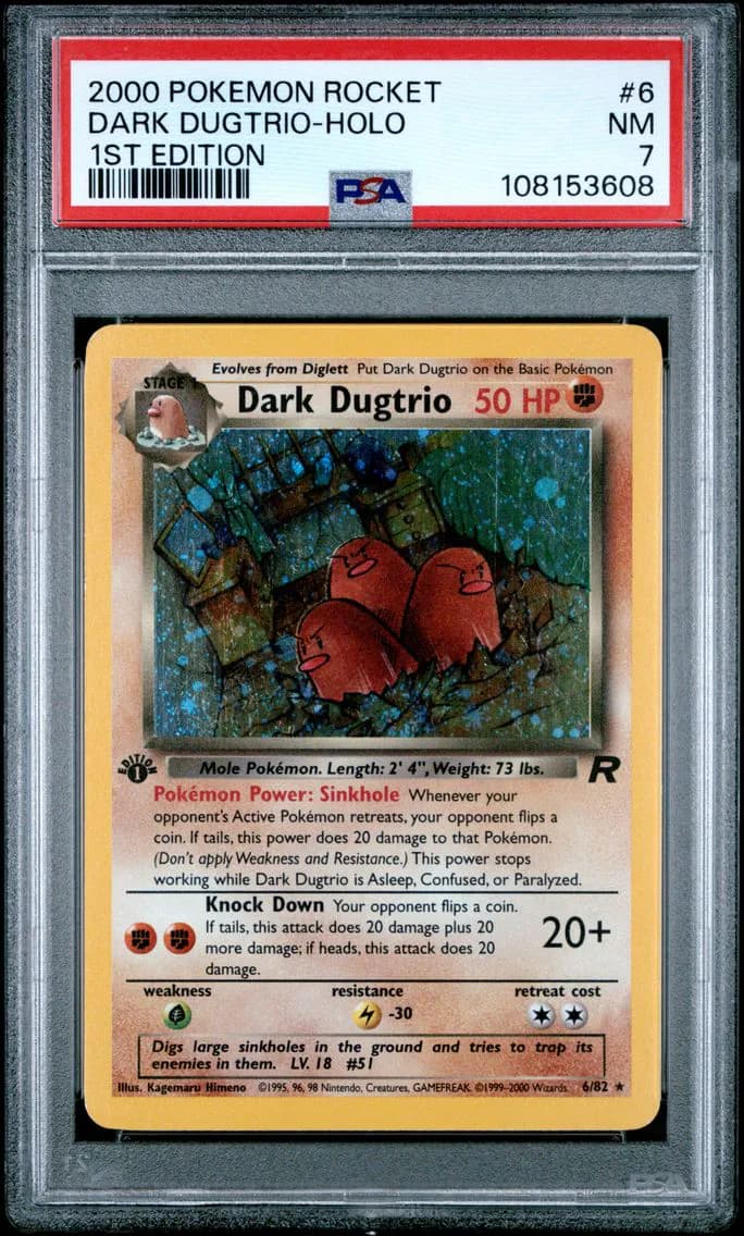 Dark Dugtrio-Holo, Rocket, PSA 7