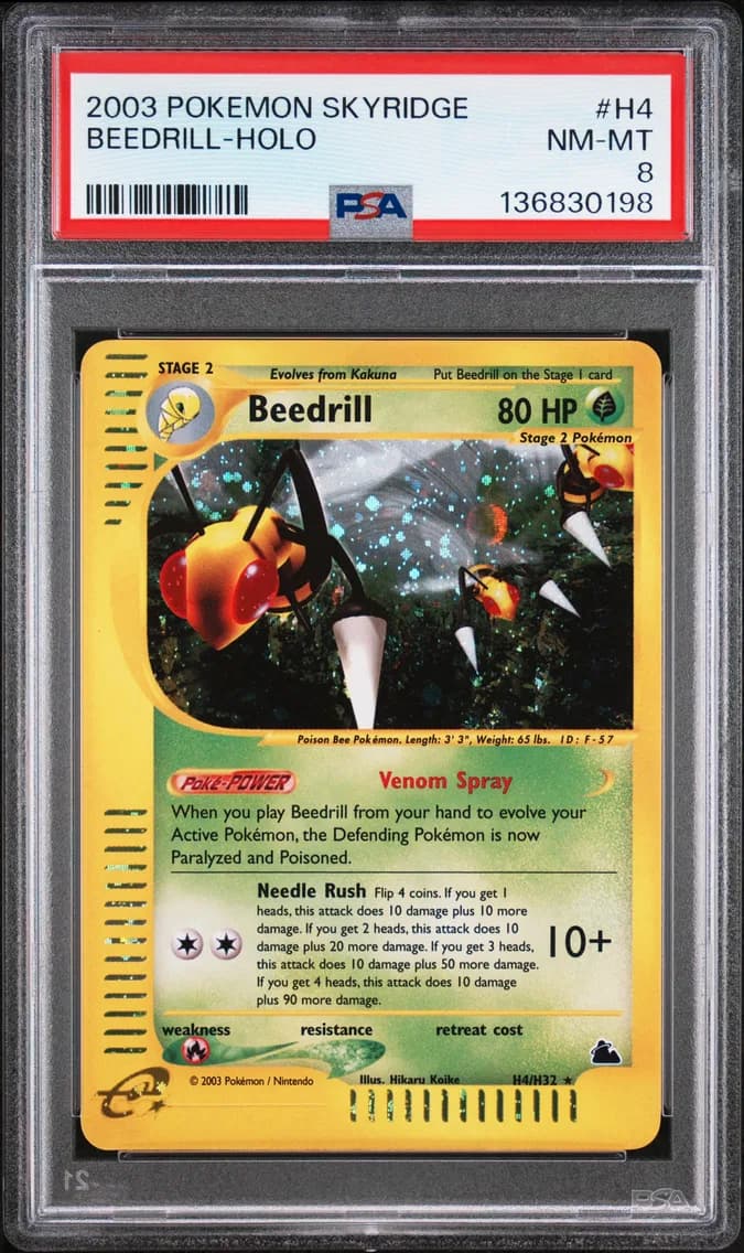 Beedrill-Holo, Skyridge, PSA 8