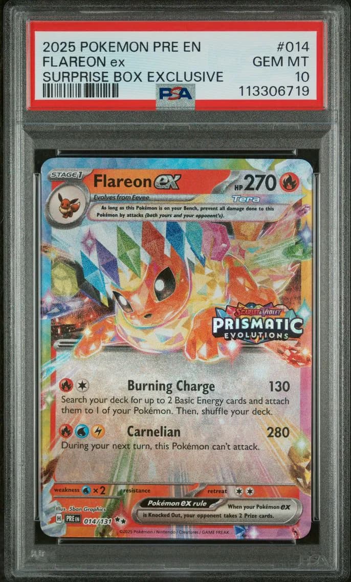 Flareon EX, Prismatic Evolutions, PSA 10