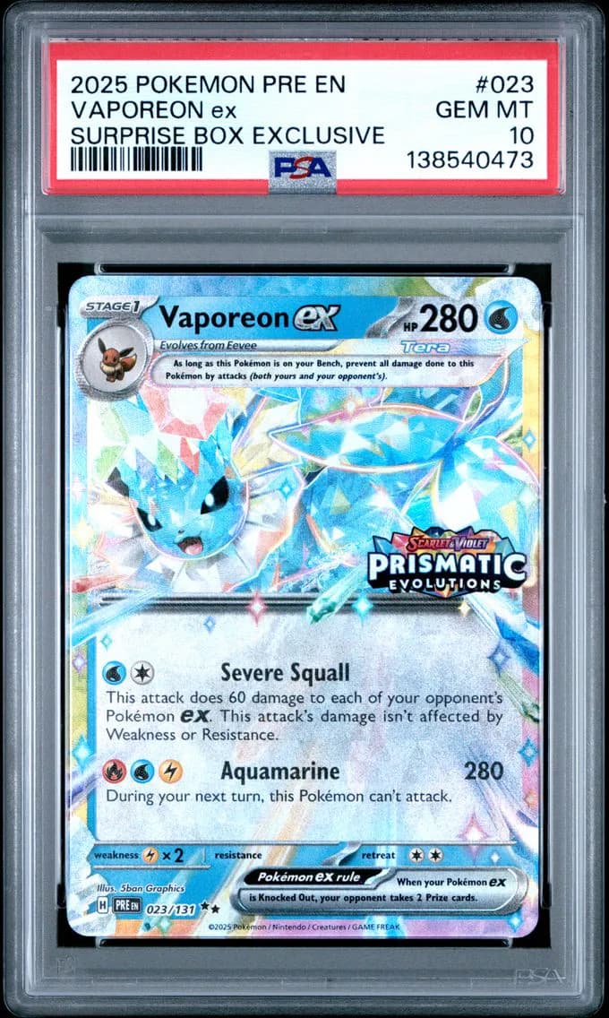 Vaporeon EX, Prismatic Evolutions, PSA 10