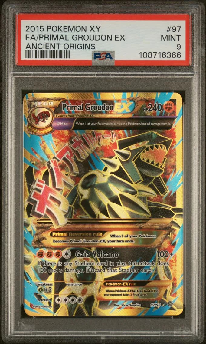 Primal Groudon EX, XY Ancient Origins, PSA 9