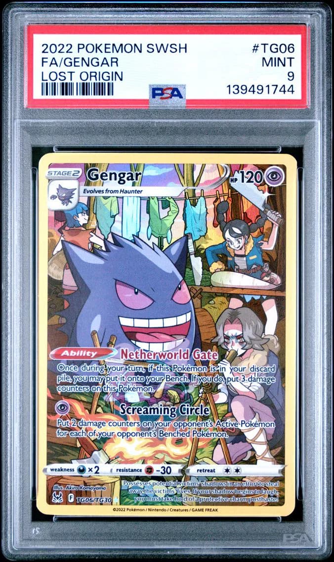 Gengar, Sword & Shield Lost Origin, PSA 9