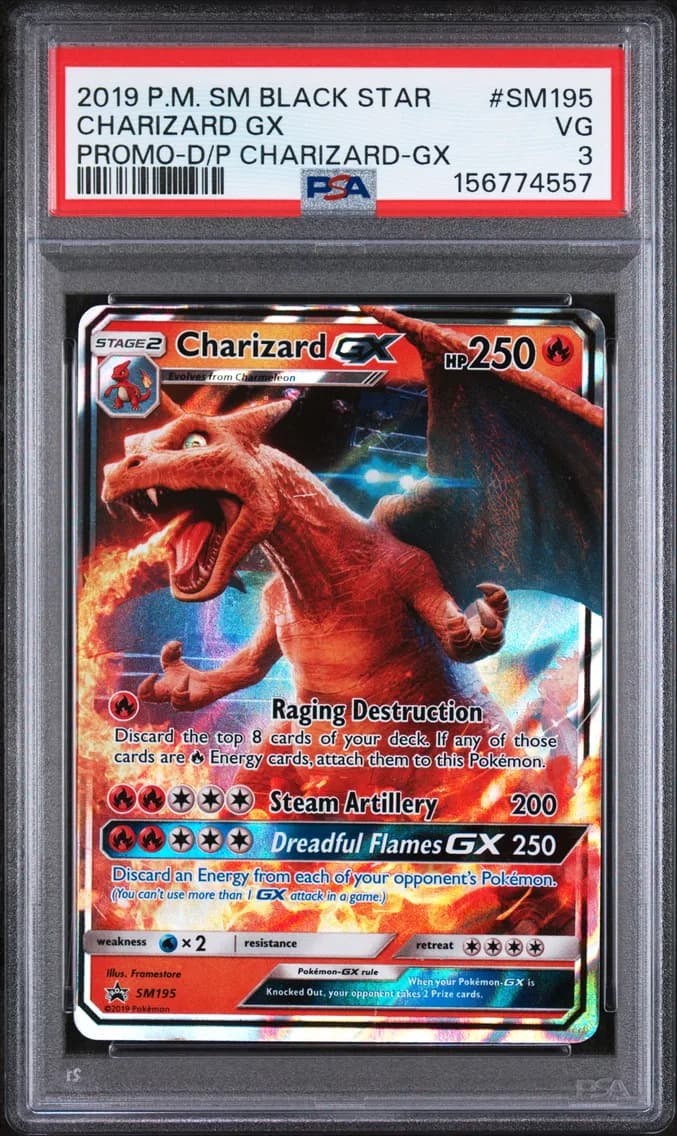 Charizard GX, SM Black Star Promo, PSA 3