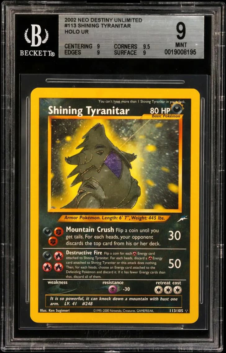 Shining Tyranitar HOLO R, Neo Destiny Unlimited, BGS 