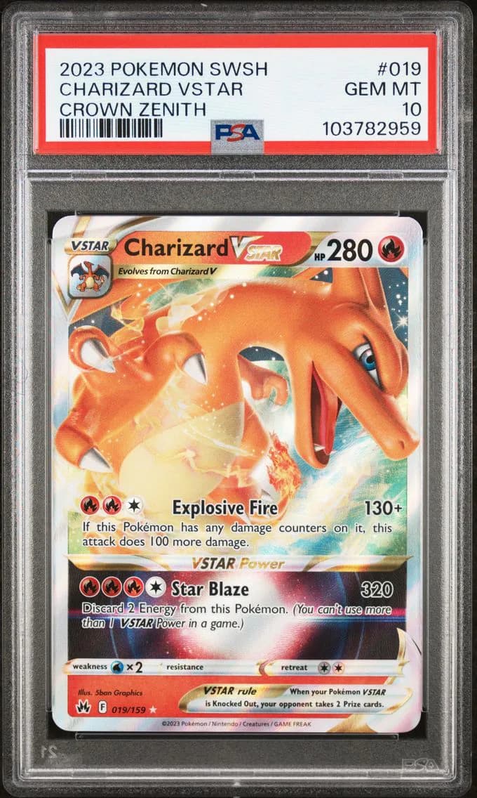 Charizard VSTAR, Sword and Shield Crown Zenith, PSA 10
