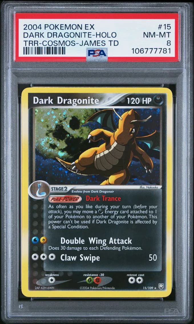 Dark Dragonite-Holo, EX Team Rocket Returns, PSA 8